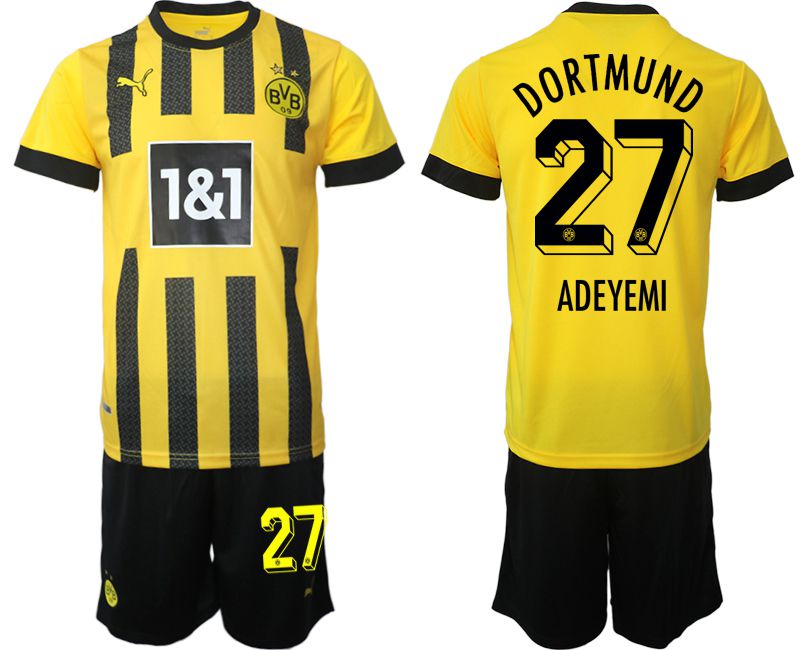 Men 2022-2023 Club Borussia Dortmund home yellow #27 Soccer Jersey->customized soccer jersey->Custom Jersey